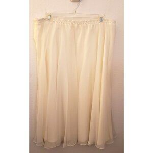 Vintage Chiffon A-Lined Cream Colored Skirt Size 24W EUC Runs Small